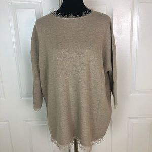 The Script 100% Cashmere 3/4 Sleeve Tunic Top NWT